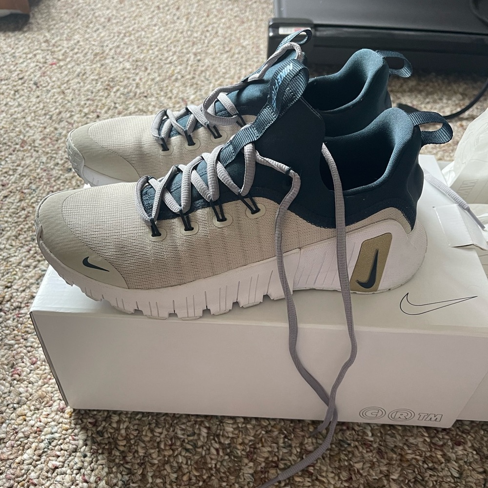 Nike Custom Made Beige and Navy Sneakers